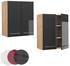 VICCO Hängeschrank Fame-Line 60 cm Eiche/Anthrazit Hochglanz modern
