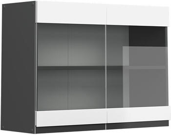 VICCO Glashängeschrank R-Line 80 cm Anthrazit/Weiß grifflos