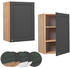 VICCO Hängeschrank Fame-Line 50 cm Eiche/Anthrazit-Gold Landhaus