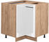 VICCO Eckunterschrank Fame-Line 81 cm Eiche/Weiß Hochglanz modern
