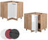 VICCO Eckunterschrank Fame-Line 81 cm Eiche/Weiß Hochglanz modern