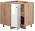 VICCO Eckunterschrank Fame-Line 81 cm Eiche/Weiß Hochglanz modern
