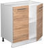 VICCO Unterschrank Fame-Line 80 cm Weiß/Eiche modern