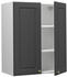 VICCO Hängeschrank Fame-Line 60 cm Weiß/Anthrazit-Gold Landhaus