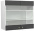 VICCO Glashängeschrank Fame-Line 80 cm Weiß/Anthrazit-Gold Landhaus