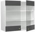VICCO Glashängeschrank Fame-Line 80 cm Weiß/Anthrazit-Gold Landhaus