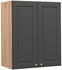 VICCO Hängeschrank Fame-Line 60 cm Eiche/Anthrazit-Gold Landhaus