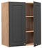 VICCO Hängeschrank Fame-Line 60 cm Eiche/Anthrazit-Gold Landhaus