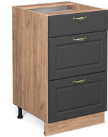Vicco - K&uuml;chenunterschrank Fame-line, Anthrazit-gold, 50 Cm Ohne Arbeitsplatte