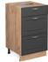 VICCO Schubladenunterschrank Fame-Line 50 cm Eiche/Anthrazit-Gold Landhaus