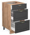 VICCO Schubladenunterschrank Fame-Line 50 cm Eiche/Anthrazit-Gold Landhaus