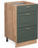 VICCO Schubladenunterschrank Fame-Line 50 cm Eiche/Grün-Gold Landhaus