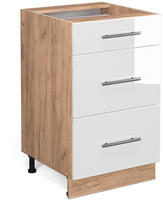 Vicco - K&uuml;chenunterschrank Fame-line, Wei&szlig; Hochglanz, 50 Cm Ohne Arbeitsplatte