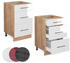 VICCO Schubladenunterschrank Fame-Line 50 cm Eiche/Weiß Hochglanz modern