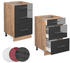 VICCO Unterschrank Fame-Line 50cm Anthrazit Hochglanz/Goldkraft mit Schubladen