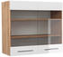 VICCO Glashängeschrank Fame-Line 80 cm Eiche/Weiß Hochglanz modern