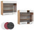 VICCO Glashängeschrank Fame-Line 80 cm Eiche/Weiß Hochglanz modern