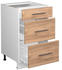 VICCO Schubladenunterschrank Fame-Line 50 cm Weiß/Eiche modern