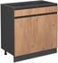VICCO Schubladenunterschrank R-Line 80 cm Anthrazit/Eiche grifflos