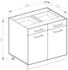 VICCO Schubladenunterschrank R-Line 80 cm Anthrazit/Eiche grifflos