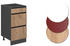 VICCO Schubladenunterschrank R-Line 40 cm Anthrazit/Eiche grifflos 3 Schubladen