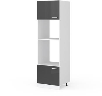 VICCO Mikrowellenschrank R-Line 60 cm Wei&szlig;/Anthrazit Hochglanz modern halboffen