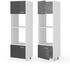 VICCO Mikrowellenschrank R-Line 60 cm Weiß/Anthrazit Hochglanz modern halboffen