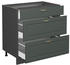 VICCO Schubladenunterschrank Fame-Line 80 cm Anthrazit/Grün-Gold Landhaus 3 Schubladen