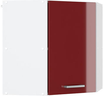VICCO Eckh&auml;ngeschrank R-Line 57 cm Wei&szlig;/Bordeaux-Rot Hochglanz modern