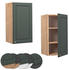 VICCO Hängeschrank Fame-Line 40 cm Eiche/Grün-Gold Landhaus