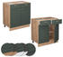 VICCO Schubladenunterschrank Fame-Line 80 cm Eiche/Grün-Gold Landhaus 2 Schubladen
