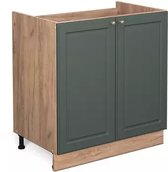 VICCO Sp&uuml;lenunterschrank Fame-Line 80 cm Eiche/Gr&uuml;n-Gold Landhaus