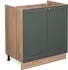 VICCO Spülenunterschrank Fame-Line 80 cm Eiche/Grün-Gold Landhaus