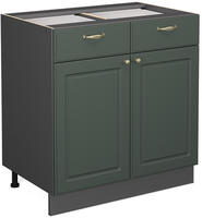 Vicco - K&uuml;chenunterschrank Fame-line, Gr&uuml;n-gold Landhaus, 80 Cm Ohne Arbeitsplatte