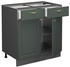 VICCO Schubladenunterschrank Fame-Line 80 cm Anthrazit/Grün-Gold Landhaus 2 Schubladen