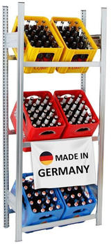 Proregal Getränkekistenregal Chiemsee Germany 185x81x34cm 6 Kisten auf 3 Ebenen Verzinkt