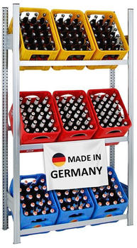 Proregal Getränkekistenregal Chiemsee Germany 185x106x34cm 9 Kisten auf 3 Ebenen Verzinkt