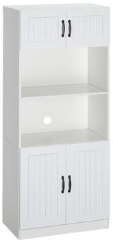 HomCom Küchenbuffet mit 2 Regalen / 2 Schränken Anti-Kipp-Gurt 70x170x40 cm Weiß