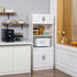 HomCom Küchenbuffet mit 2 Regalen / 2 Schränken Anti-Kipp-Gurt 70x170x40 cm Weiß