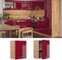 Livinity Hängeschrank R-Line, 45 cm, Bordeaux Hochglanz/Goldkraft Eiche
