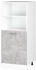 Livinity Herdumbauschrank R-Line, 60 cm, Beton/Weiß