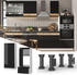 Livinity Mikrowellenschrank Fame-Line, 60 cm, Schwarz-Eiche Hochglanz/Weiß