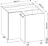 Livinity Eckschrank Fame-Line, 80.5 cm ohne Arbeitsplatte, Bordeaux Hochglanz/Goldkraft Eiche