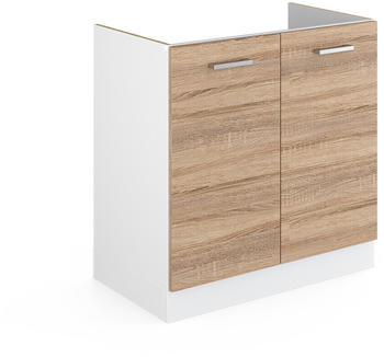 VICCO Sp&uuml;lenunterschrank R-Line 80 cm Wei&szlig;/Sonoma modern
