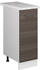 Livinity Apothekerschrank R-Line, 30 cm mit Arbeitsplatte, Grau/Weiß