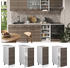 Livinity Apothekerschrank R-Line, 30 cm mit Arbeitsplatte, Grau/Weiß