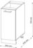 Livinity Apothekerschrank R-Line, 30 cm mit Arbeitsplatte, Grau/Weiß