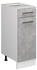 Livinity Apothekerschrank R-Line, 30 cm ohne Arbeitsplatte, Beton/Weiß