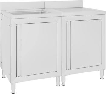 vidaXL Gastro-Sp&uuml;lenunterschrank Edelstahl 120x60x96 cm