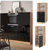 VICCO Herdumbauschrank R-Line 60 cm Schwarz Hochglanz/Goldkraft Eiche